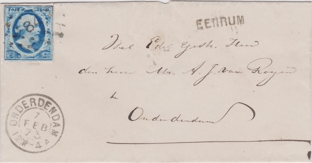 1e emissie brief puntstempel 84 Onderdendam